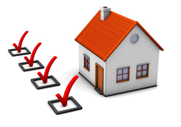 3d illustration of house with ckecklist. White background.